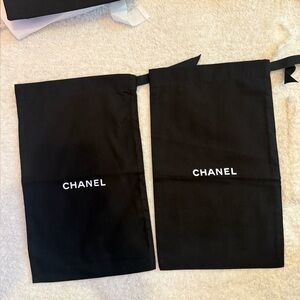 CHANEL Black Dust Bag with White Logo